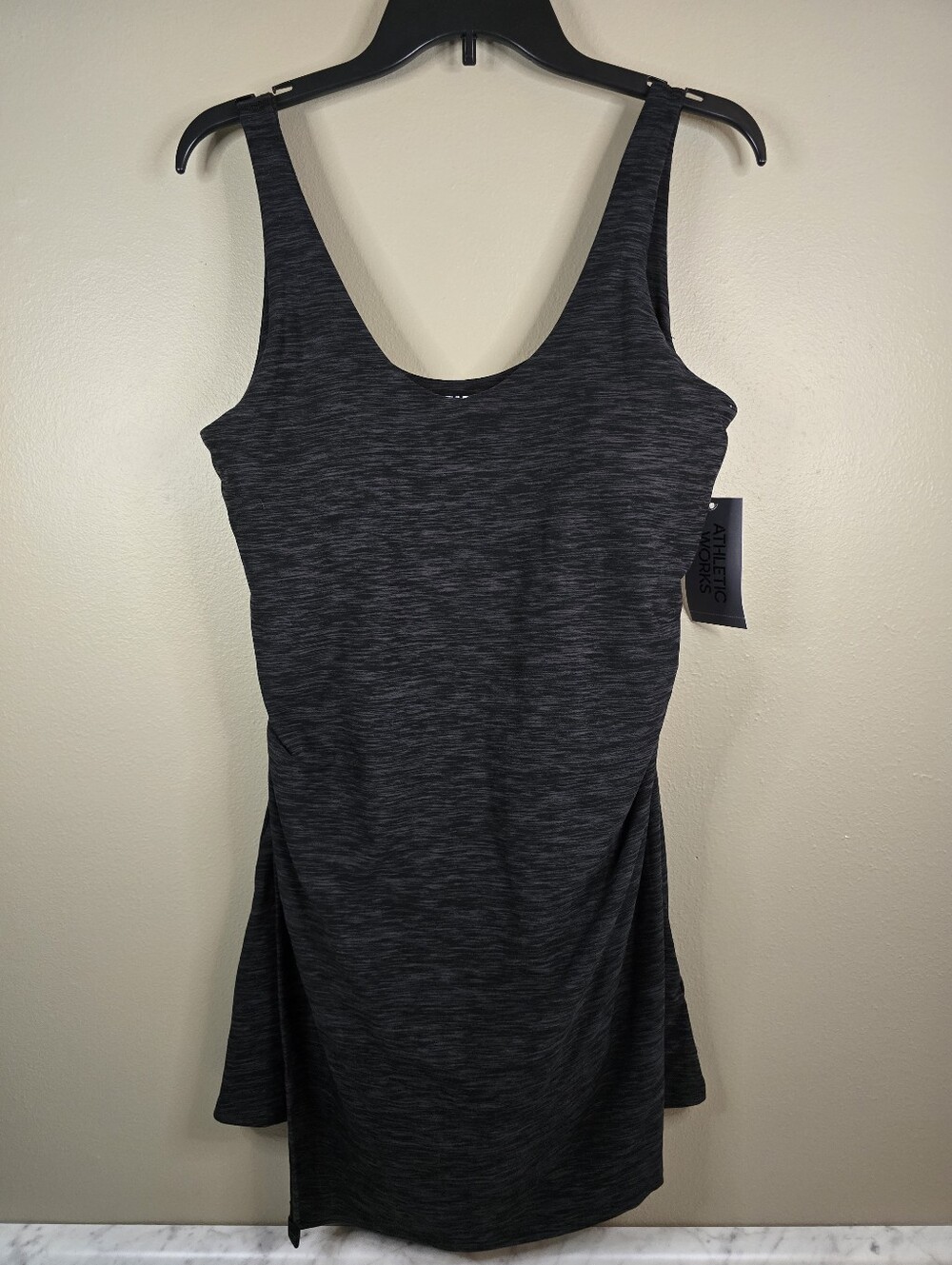 Athletic Works Butter Core Wrap Dress Black Built in Bra And Shorts Size Large